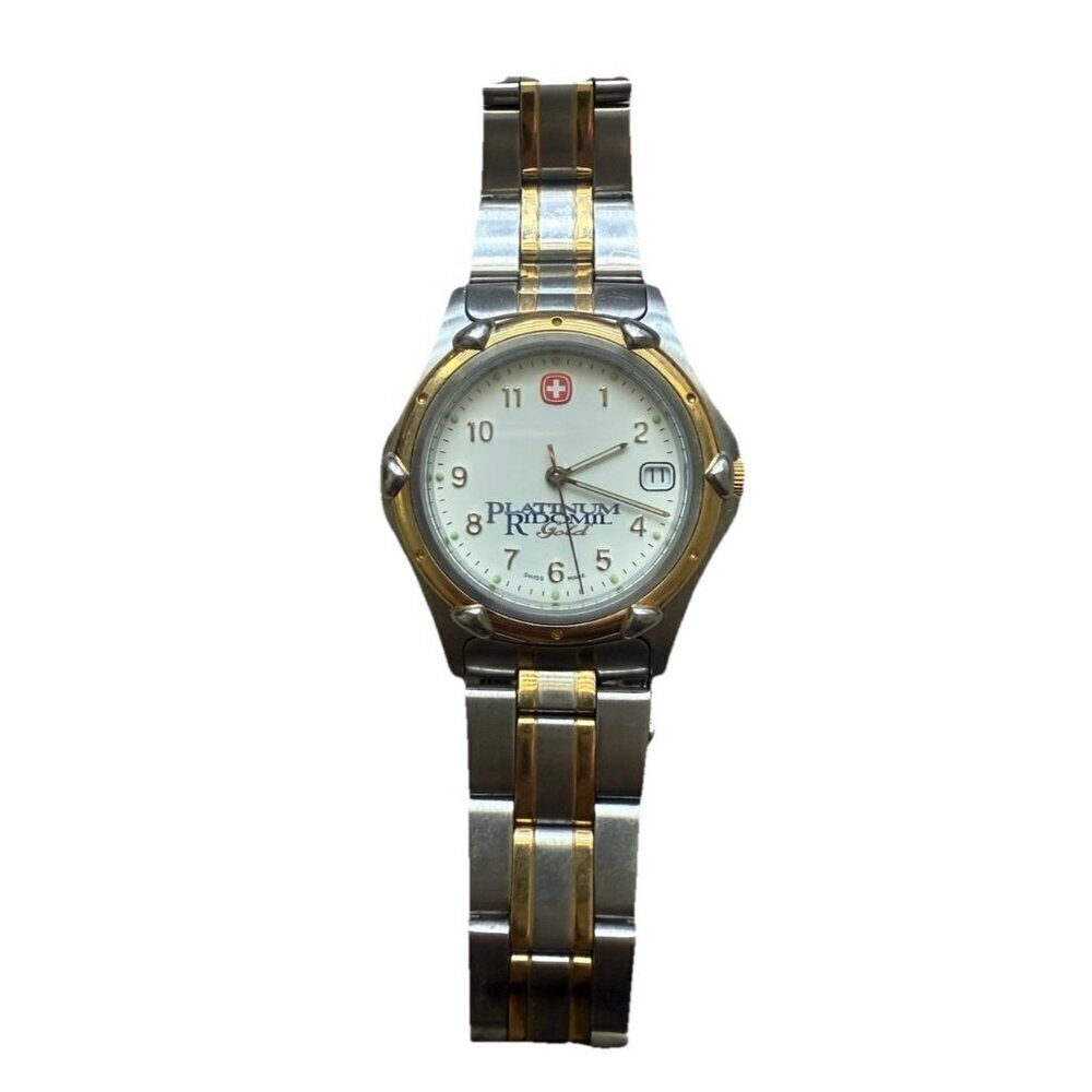 Wenger Gold Silver Tone Swiss Design Men's Watch 095 0695 Mineral Crystal WR100M